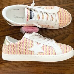 Vintage Havana Pink Tweed Stripe Logo Star Sneakers White Shoes NEW IN BOX 7.5